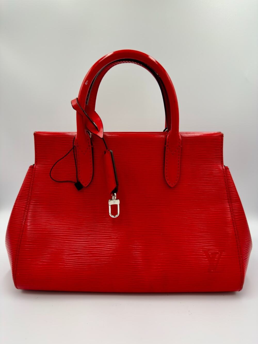 Authentic Louis Vuitton Coquelicot Red Epi Marly BB Handbag Crossbody Bag 2Way